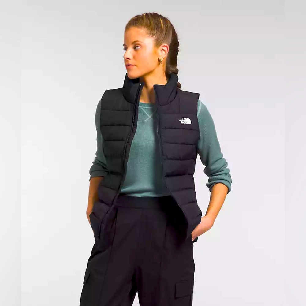 THE NORTH FACE  550 Women’s Goose Down Puffer Vest Sz S/P BLACK Gray